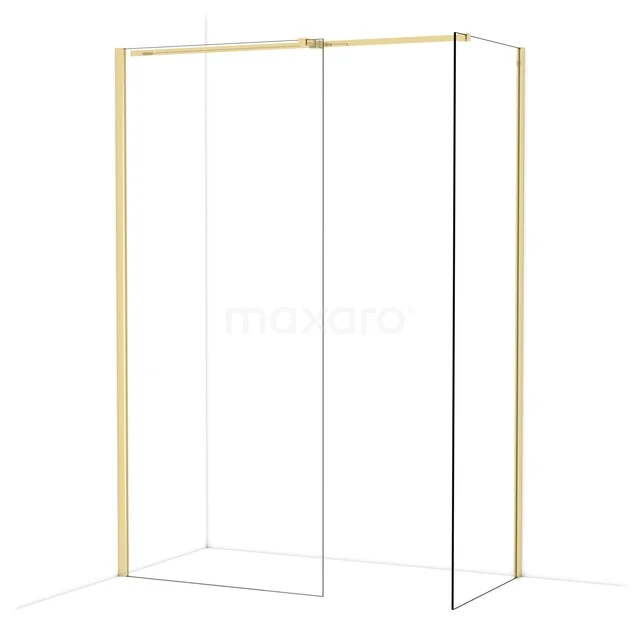 Diamond Walk-in shower | 90x70 cm Glanzend lichtgoud Clear glass 2 fixed walls IDB0907310GLG Diamond Walk-in shower | 90x70 cm Glanzend lichtgoud Clear glass 2 fixed walls IDB0907310GLG