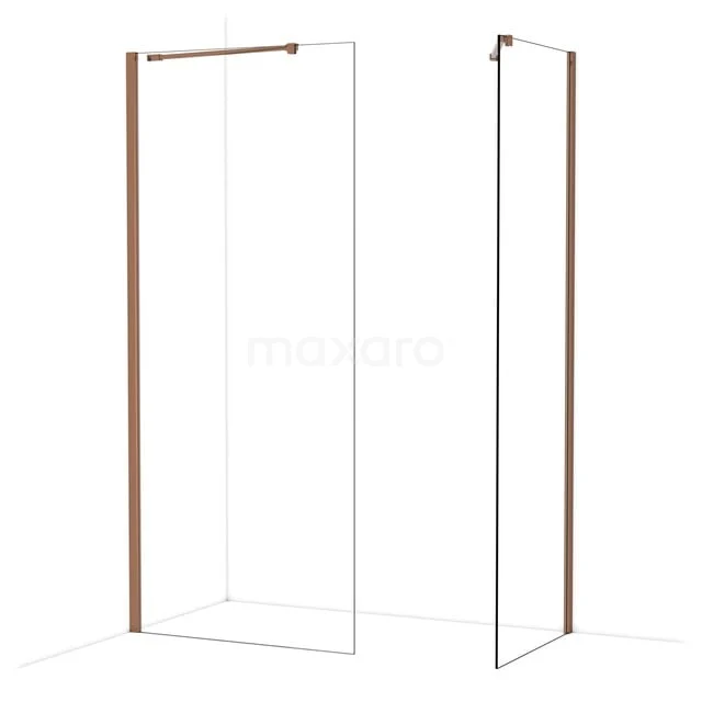 Diamond Inloopdouche | 90x70 cm Glanzend koper Helder glas 2 vaste wanden IDB0907410GKP Diamond Inloopdouche | 90x70 cm Glanzend koper Helder glas 2 vaste wanden IDB0907410GKP