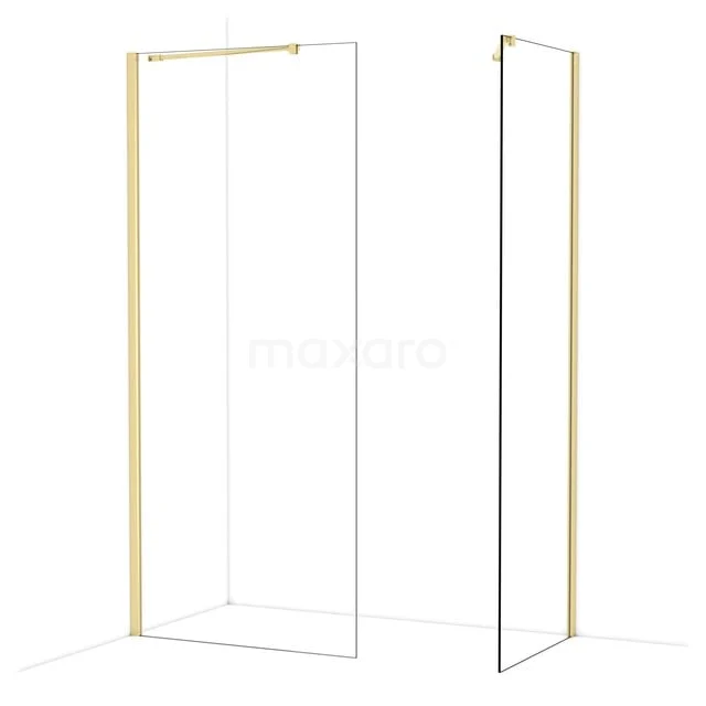 Diamond Inloopdouche | 90x70 cm Glanzend lichtgoud Helder glas 2 vaste wanden IDB0907410GLG Diamond Inloopdouche | 90x70 cm Glanzend lichtgoud Helder glas 2 vaste wanden IDB0907410GLG