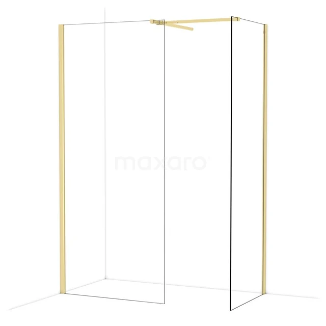 Diamond Inloopdouche | 90x70 cm Glanzend lichtgoud Helder glas 2 vaste wanden IDB0907510GLG Diamond Inloopdouche | 90x70 cm Glanzend lichtgoud Helder glas 2 vaste wanden IDB0907510GLG