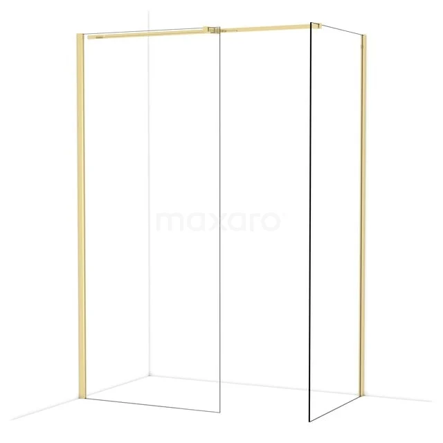 Diamond Inloopdouche | 90x80 cm Glanzend lichtgoud Helder glas 2 vaste wanden IDB0908310GLG Diamond Inloopdouche | 90x80 cm Glanzend lichtgoud Helder glas 2 vaste wanden IDB0908310GLG
