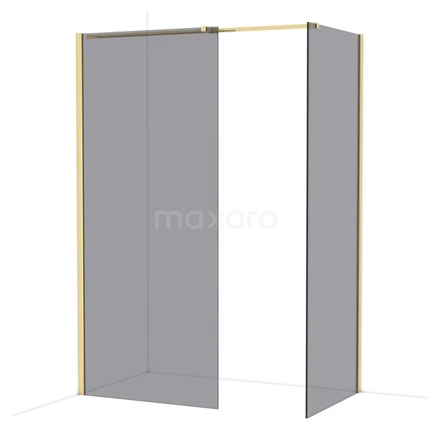 Diamond Inloopdouche | 90x80 cm Glanzend lichtgoud Rookglas 2 vaste wanden IDB0908311GLG Diamond Inloopdouche | 90x80 cm Glanzend lichtgoud Rookglas 2 vaste wanden IDB0908311GLG