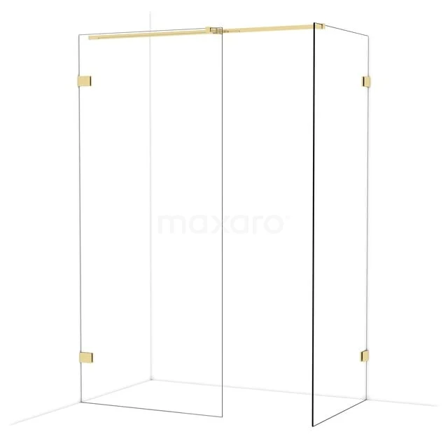 Diamond Inloopdouche | 90x80 cm Glanzend lichtgoud Helder glas 2 vaste wanden IDB0908320GLG Diamond Inloopdouche | 90x80 cm Glanzend lichtgoud Helder glas 2 vaste wanden IDB0908320GLG