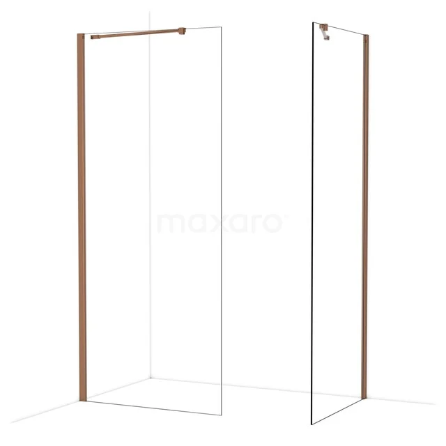 Diamond Inloopdouche | 90x80 cm Glanzend koper Helder glas 2 vaste wanden IDB0908410GKP Diamond Inloopdouche | 90x80 cm Glanzend koper Helder glas 2 vaste wanden IDB0908410GKP