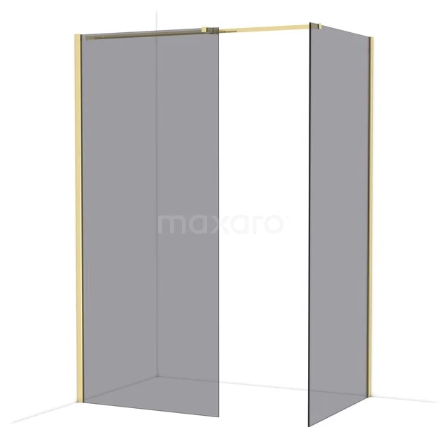 Begehbare Duschen IDB0909311GLG Glas Duschwand mit goldfarbenem Rahmen, moderne Ausstrahlung und geeignet für stilvolle Badezimmergestaltung.