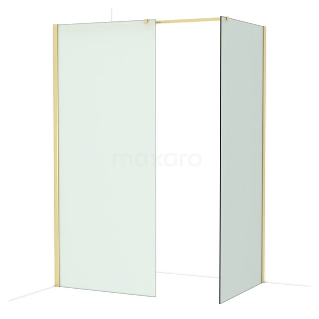 Diamond Walk-in shower | 90x90 cm Glanzend lichtgoud Frosted glass 2 fixed walls IDB0909317GLG Diamond Walk-in shower | 90x90 cm Glanzend lichtgoud Frosted glass 2 fixed walls IDB0909317GLG