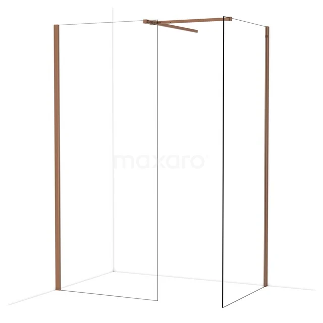 Diamond Walk-in shower | 90x90 cm Glanzend koper Clear glass 2 fixed walls IDB0909510GKP Diamond Walk-in shower | 90x90 cm Glanzend koper Clear glass 2 fixed walls IDB0909510GKP