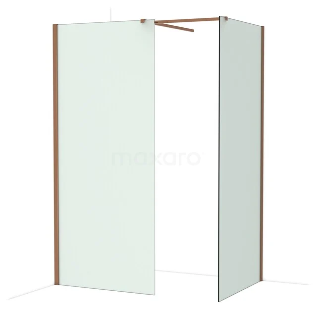 Diamond Walk-in shower | 90x90 cm Glanzend koper Frosted glass 2 fixed walls IDB0909517GKP Diamond Walk-in shower | 90x90 cm Glanzend koper Frosted glass 2 fixed walls IDB0909517GKP