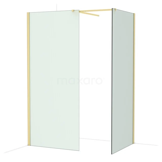 Diamond Inloopdouche | 90x90 cm Glanzend lichtgoud Matglas 2 vaste wanden IDB0909517GLG Diamond Inloopdouche | 90x90 cm Glanzend lichtgoud Matglas 2 vaste wanden IDB0909517GLG