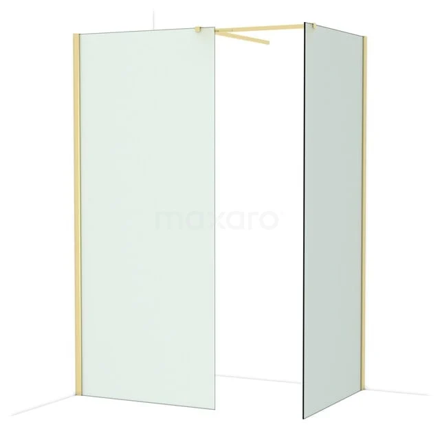 Diamond Walk-in shower | 90x90 cm Glanzend lichtgoud Frosted glass 2 fixed walls IDB0909517GLG Diamond Walk-in shower | 90x90 cm Glanzend lichtgoud Frosted glass 2 fixed walls IDB0909517GLG