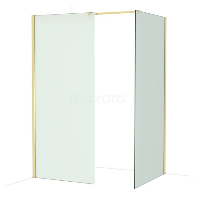 Diamond Walk-in shower | 100x90 cm Glanzend lichtgoud Frosted glass 2 fixed walls IDB0910317GLG Diamond Walk-in shower | 100x90 cm Glanzend lichtgoud Frosted glass 2 fixed walls IDB0910317GLG