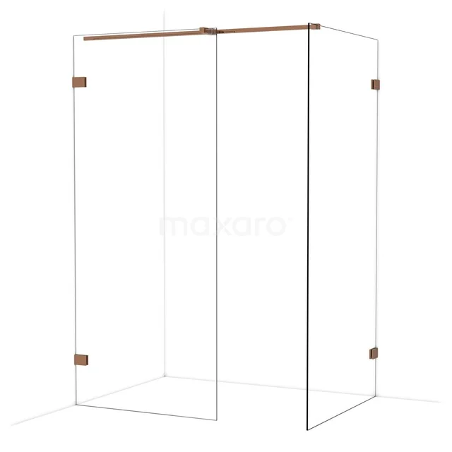 Diamond Inloopdouche | 100x90 cm Glanzend koper Helder glas 2 vaste wanden IDB0910320GKP Diamond Inloopdouche | 100x90 cm Glanzend koper Helder glas 2 vaste wanden IDB0910320GKP