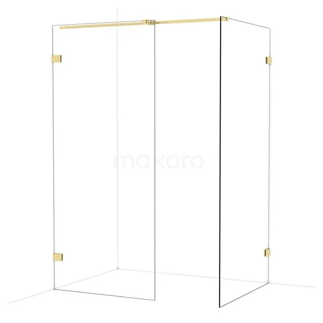 Diamond Walk-in shower | 100x90 cm Glanzend lichtgoud Clear glass 2 fixed walls IDB0910320GLG Diamond Walk-in shower | 100x90 cm Glanzend lichtgoud Clear glass 2 fixed walls IDB0910320GLG
