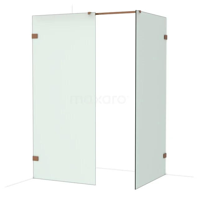 Diamond Inloopdouche | 100x90 cm Glanzend koper Matglas 2 vaste wanden IDB0910327GKP Diamond Inloopdouche | 100x90 cm Glanzend koper Matglas 2 vaste wanden IDB0910327GKP