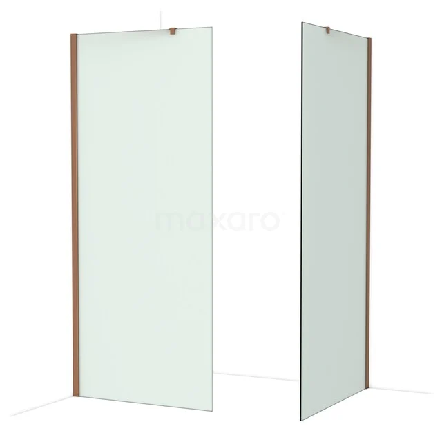 Diamond Walk-in shower | 100x90 cm Glanzend koper Frosted glass 2 fixed walls IDB0910417GKP Diamond Walk-in shower | 100x90 cm Glanzend koper Frosted glass 2 fixed walls IDB0910417GKP