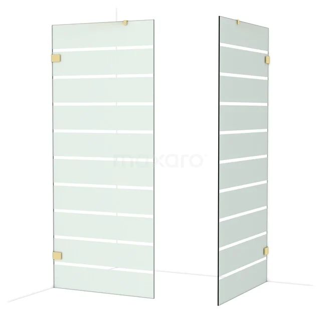 Begehbare Duschen IDB0910426GLG Glas Duschtür mit horizontalen Streifen, klarem Sicherheitsglas, geeignet für moderne Bäder.