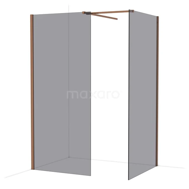 Diamond Walk-in shower | 100x90 cm Glanzend koper Smoke glass 2 fixed walls IDB0910511GKP Diamond Walk-in shower | 100x90 cm Glanzend koper Smoke glass 2 fixed walls IDB0910511GKP