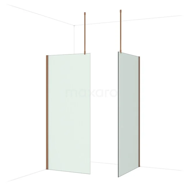 Diamond Walk-in shower | 100x90 cm Glanzend koper Frosted glass 2 fixed walls IDB0910917GKP Diamond Walk-in shower | 100x90 cm Glanzend koper Frosted glass 2 fixed walls IDB0910917GKP