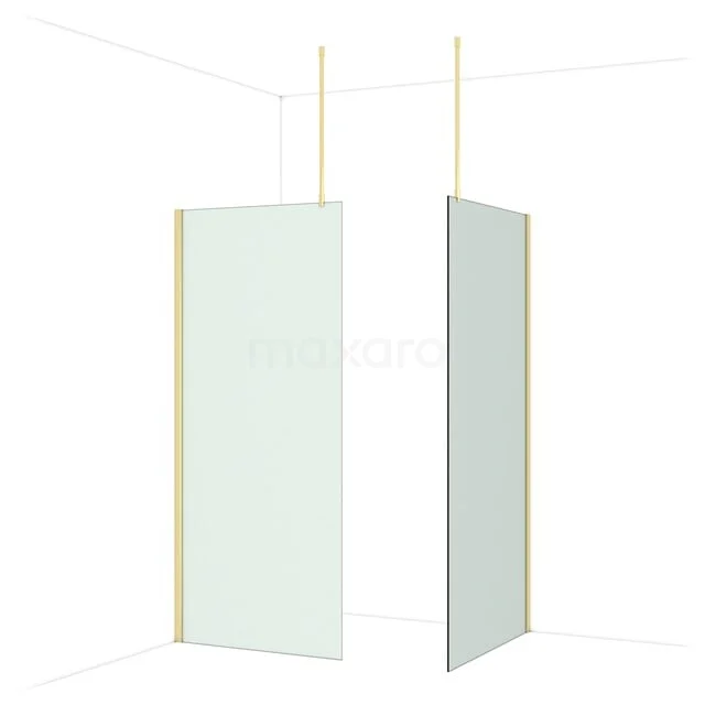 Diamond Inloopdouche | 100x90 cm Glanzend lichtgoud Matglas 2 vaste wanden IDB0910917GLG Diamond Inloopdouche | 100x90 cm Glanzend lichtgoud Matglas 2 vaste wanden IDB0910917GLG