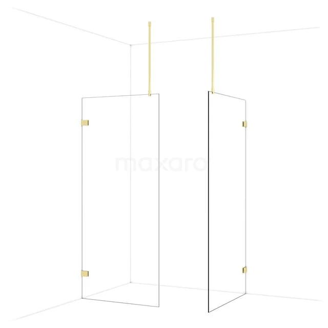 Diamond Inloopdouche | 100x90 cm Glanzend lichtgoud Helder glas 2 vaste wanden IDB0910920GLG Diamond Inloopdouche | 100x90 cm Glanzend lichtgoud Helder glas 2 vaste wanden IDB0910920GLG