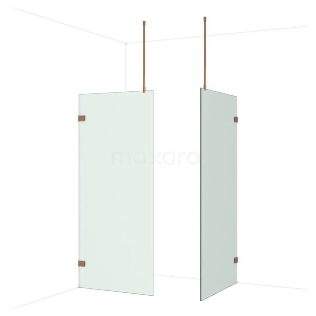 Diamond Inloopdouche | 100x90 cm Glanzend koper Matglas 2 vaste wanden IDB0910927GKP Diamond Inloopdouche | 100x90 cm Glanzend koper Matglas 2 vaste wanden IDB0910927GKP
