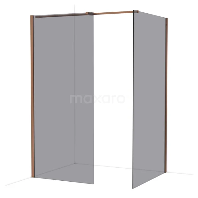 Diamond Walk-in shower | 110x90 cm Glanzend koper Smoke glass 2 fixed walls IDB0911311GKP Diamond Walk-in shower | 110x90 cm Glanzend koper Smoke glass 2 fixed walls IDB0911311GKP