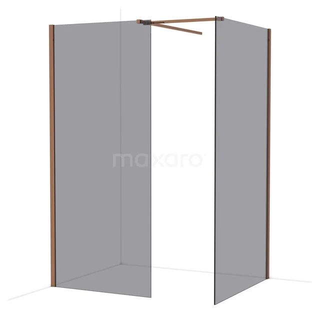 Diamond Inloopdouche | 110x90 cm Glanzend koper Rookglas 2 vaste wanden IDB0911511GKP Diamond Inloopdouche | 110x90 cm Glanzend koper Rookglas 2 vaste wanden IDB0911511GKP