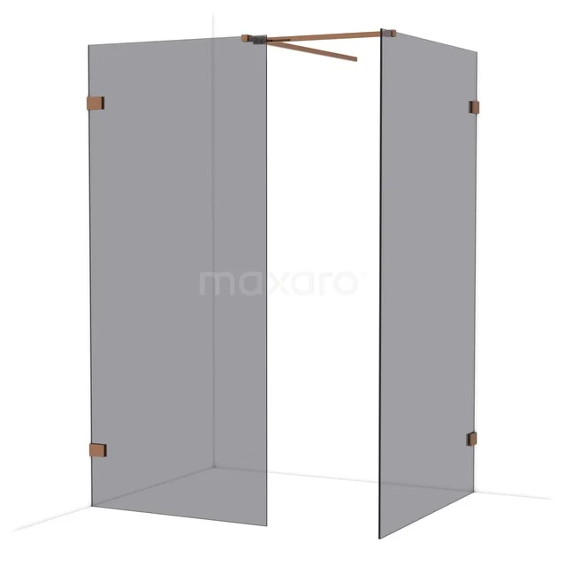 Hoekopstellung Duschwand von Klarglas mit Matt Schwarz Scharnieren, ideal für eine moderne Badezimmerinrichtung.