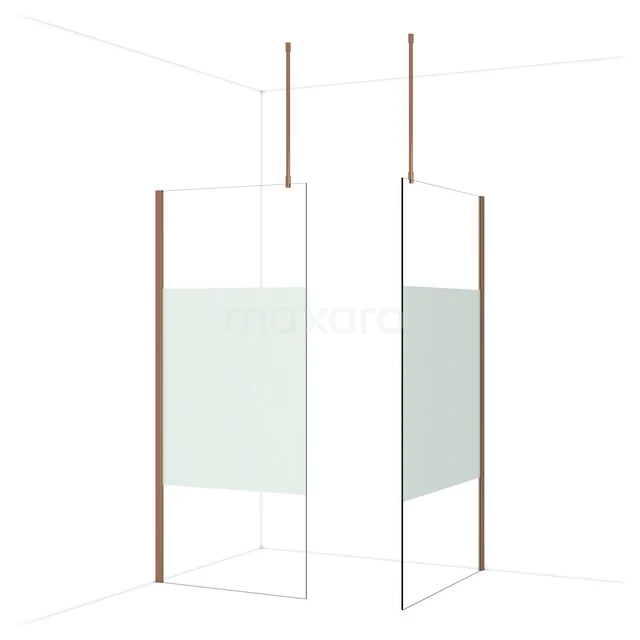 Begehbare Duschen IDB0911913GKP Begehbare Dusche mit Klarglas, Holzprofilen und minimalistischem Design, ideal für ein modernes Badezimmer.