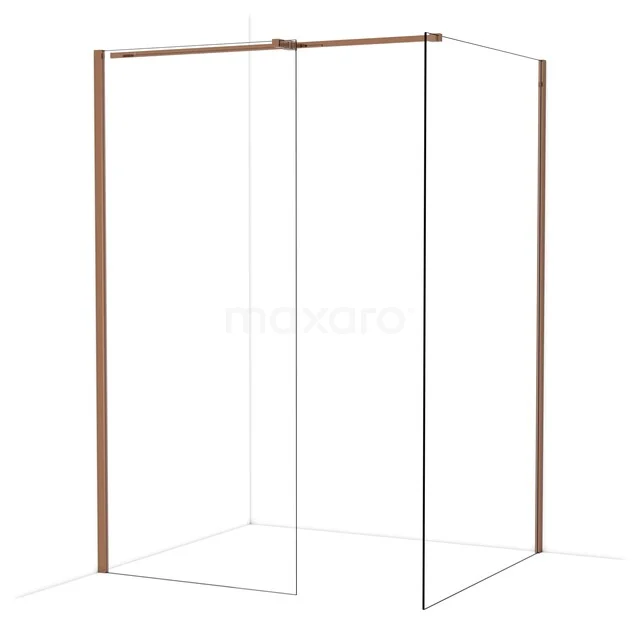 Diamond Walk-in shower | 120x90 cm Glanzend koper Clear glass 2 fixed walls IDB0912310GKP Diamond Walk-in shower | 120x90 cm Glanzend koper Clear glass 2 fixed walls IDB0912310GKP