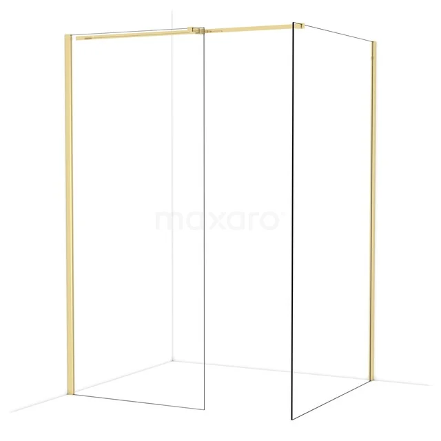 Diamond Inloopdouche | 120x90 cm Glanzend lichtgoud Helder glas 2 vaste wanden IDB0912310GLG Diamond Inloopdouche | 120x90 cm Glanzend lichtgoud Helder glas 2 vaste wanden IDB0912310GLG