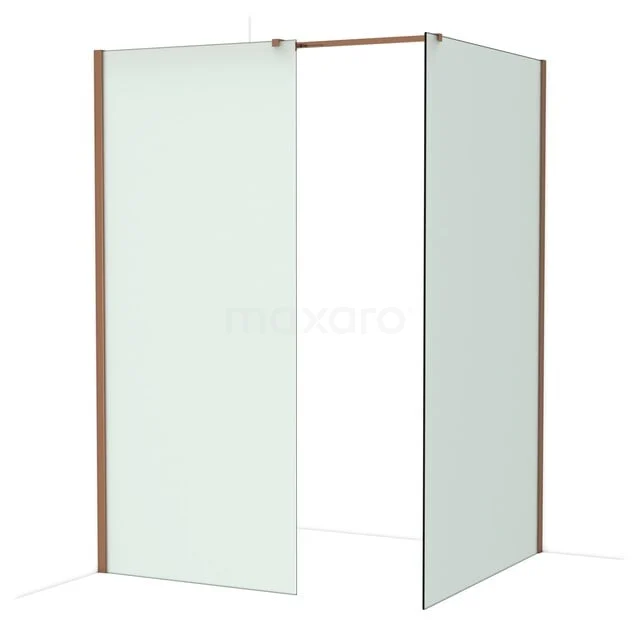 Diamond Inloopdouche | 120x90 cm Glanzend koper Matglas 2 vaste wanden IDB0912317GKP Diamond Inloopdouche | 120x90 cm Glanzend koper Matglas 2 vaste wanden IDB0912317GKP