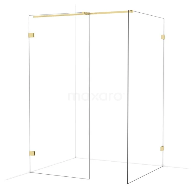 Diamond Walk-in shower | 120x90 cm Glanzend lichtgoud Clear glass 2 fixed walls IDB0912320GLG Diamond Walk-in shower | 120x90 cm Glanzend lichtgoud Clear glass 2 fixed walls IDB0912320GLG