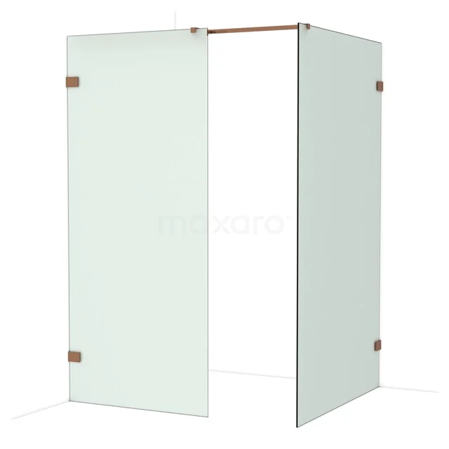 Diamond Walk-in shower | 120x90 cm Glanzend koper Frosted glass 2 fixed walls IDB0912327GKP Diamond Walk-in shower | 120x90 cm Glanzend koper Frosted glass 2 fixed walls IDB0912327GKP