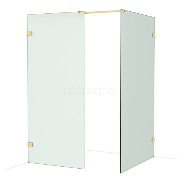 Diamond Walk-in shower | 120x90 cm Glanzend lichtgoud Frosted glass 2 fixed walls IDB0912327GLG Diamond Walk-in shower | 120x90 cm Glanzend lichtgoud Frosted glass 2 fixed walls IDB0912327GLG