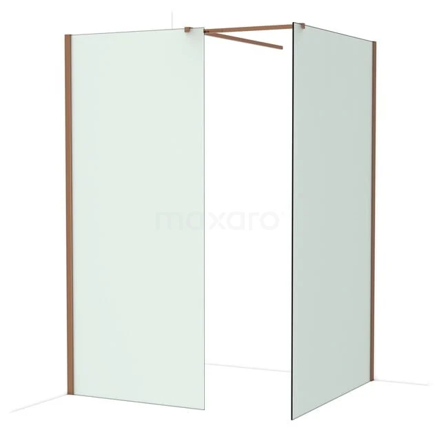Diamond Inloopdouche | 120x90 cm Glanzend koper Matglas 2 vaste wanden IDB0912517GKP Diamond Inloopdouche | 120x90 cm Glanzend koper Matglas 2 vaste wanden IDB0912517GKP