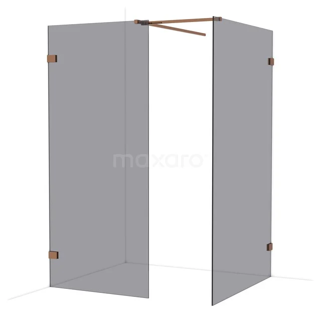 Diamond Inloopdouche | 120x90 cm Glanzend koper Rookglas 2 vaste wanden IDB0912521GKP Diamond Inloopdouche | 120x90 cm Glanzend koper Rookglas 2 vaste wanden IDB0912521GKP