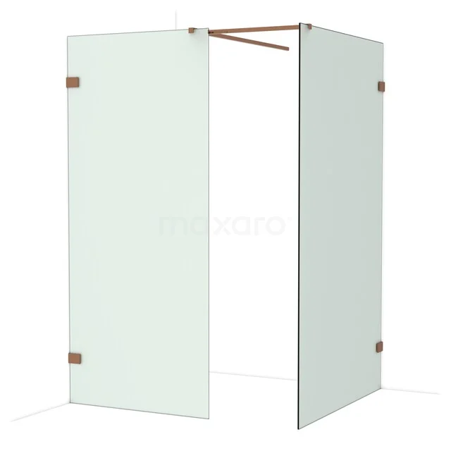 Glas Duschwand mit Eckaufstellung, transparentem Glas und chromatischen Scharnieren, ideal für einen modernen Badezimmerstil.