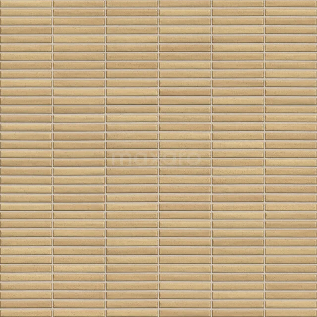 Beige wandtegel met bamboe-look, ideaal voor een stijlvolle en natuurlijke uitstraling in de badkamer.