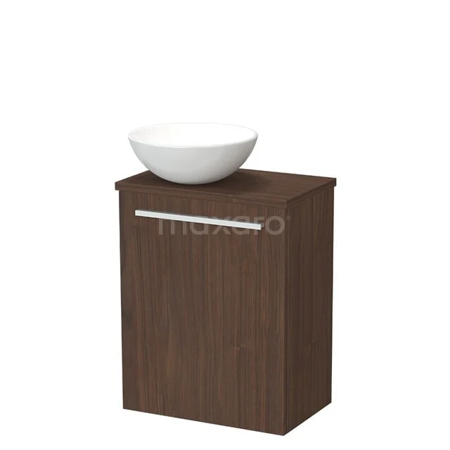 Modulo Pico Toiletmeubel met waskom | 41 cm Walnoot Vlak front Keramiek waskom TMK10-16641