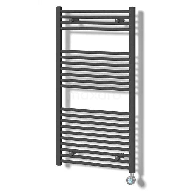 Mars Radiator Elektrisch | 60x110 cm Donkergrijs 559 Watt Staal DR16-0611RDN-EN Antraciete handdoekradiator met horizontale spijlen, ideaal voor badkamerverwarming, modern design en duurzame afwerking.