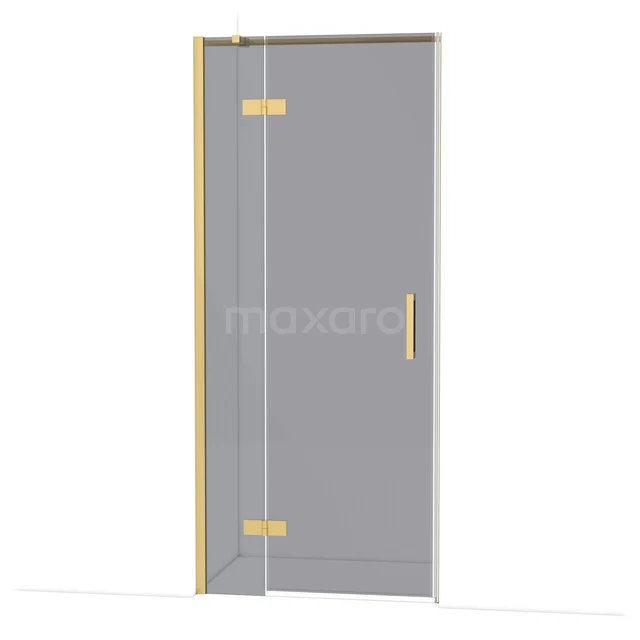 Diamond Duschtür | 90 cm Gold Rauchglas Drehtür DDB21361311GG Glasdusch Tür mit goldfarbenen Scharnieren und Haltegriff, modernes Design, ideal für einen luxuriösen Badezimmerstil.