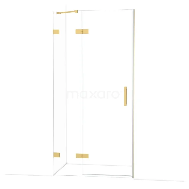 Diamant-Duschtüren DDB21461220GG Glasdusche mit goldenen Scharnieren und Haltegriff, modernes Design, ideal für ein stilvolles Badezimmer.