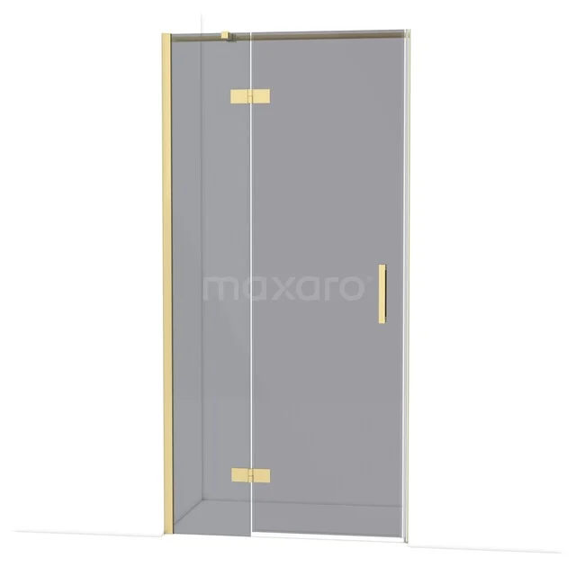 Diamond Duschtür | 100 cm Helles Gold Rauchglas Drehtür DDB21461311LG Glasdusche mit goldfarbenen Scharnieren und Haltegriff, modernes Design für ein stilvolles Badezimmer.