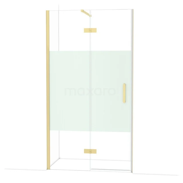 Glasene Duschkabine mit goldfarbenen Akzenten, schnittiges Design und durchsichtigen Türen, perfekt für einen luxuriösen Badezimmerstil.