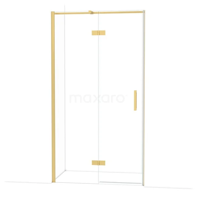 Diamond Shower door | 110 cm Gold Clear glass Pivot door DDB21651310GG Glazen douchedeur met messing frame van de Gold-serie, geschikt voor moderne badkamers.