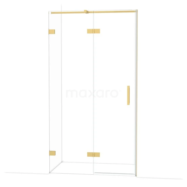 Diamond Shower door | 110 cm Gold Clear glass Pivot door DDB21651320GG Glass shower cabin with gold accents, sleek design, ideal for luxury bathroom decor.