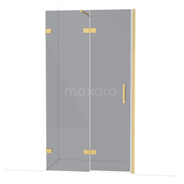 Diamond Duschtür | 110 cm Gold Rauchglas Drehtür DDB21652121GG Glasdouchedeur mit goldfarbenen Scharnieren und Haltegriff, modernes Design für ein luxuriöses Badezimmer.