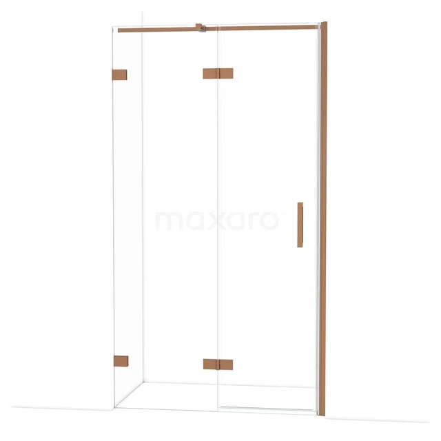 Diamond Shower door | 110 cm Copper Clear glass Pivot door DDB21652320KP Glazen douchecabine met koperkleurige accenten, strak design en moderne uitstraling voor een stijlvolle badkamer inrichting.
