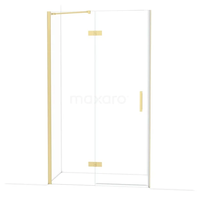 Diamant-Duschtüren DDB21661210LG Glas Duschwand mit goldfarbenen Scharnieren und Haltegriff, modernes Design, ideal für eine stilvolle Badezimmergestaltung.